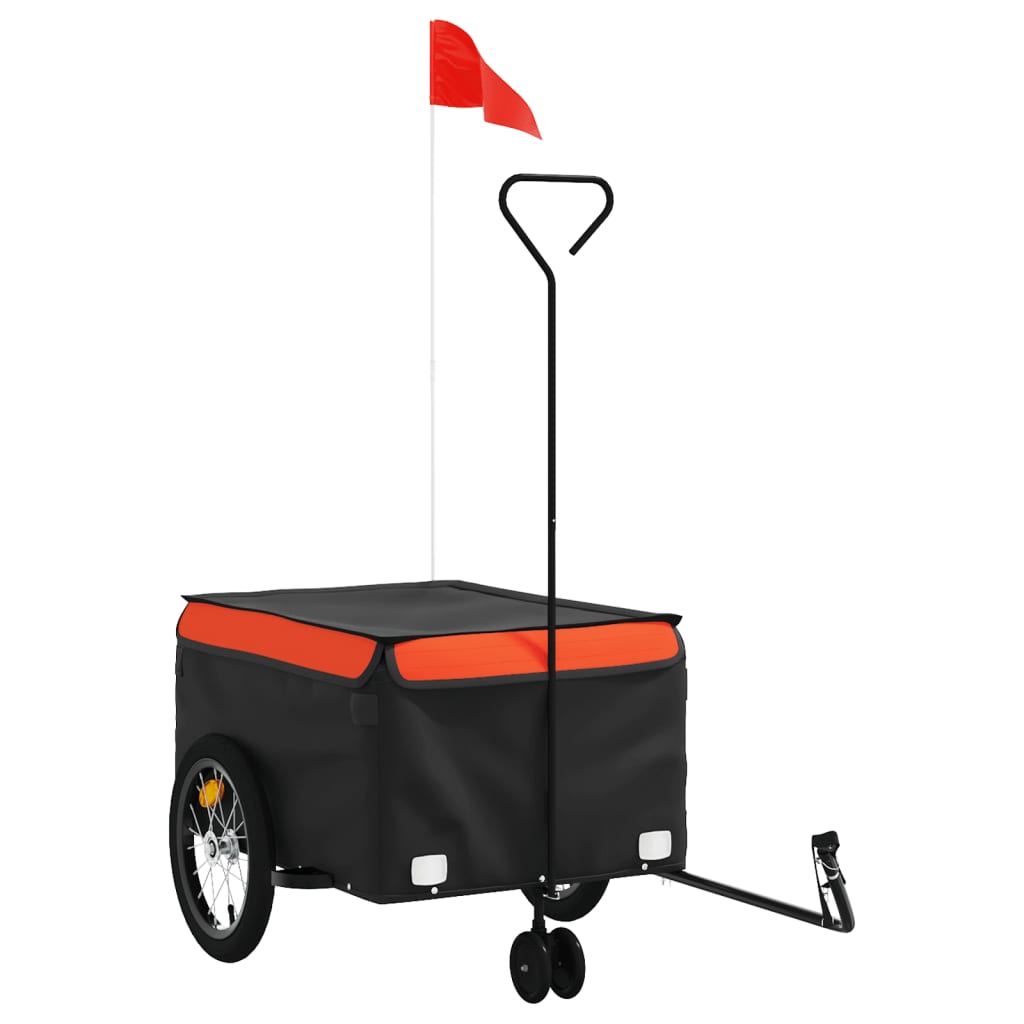 VidaXL Fahrradanhänger 45 kg Eisen schwarz und orange