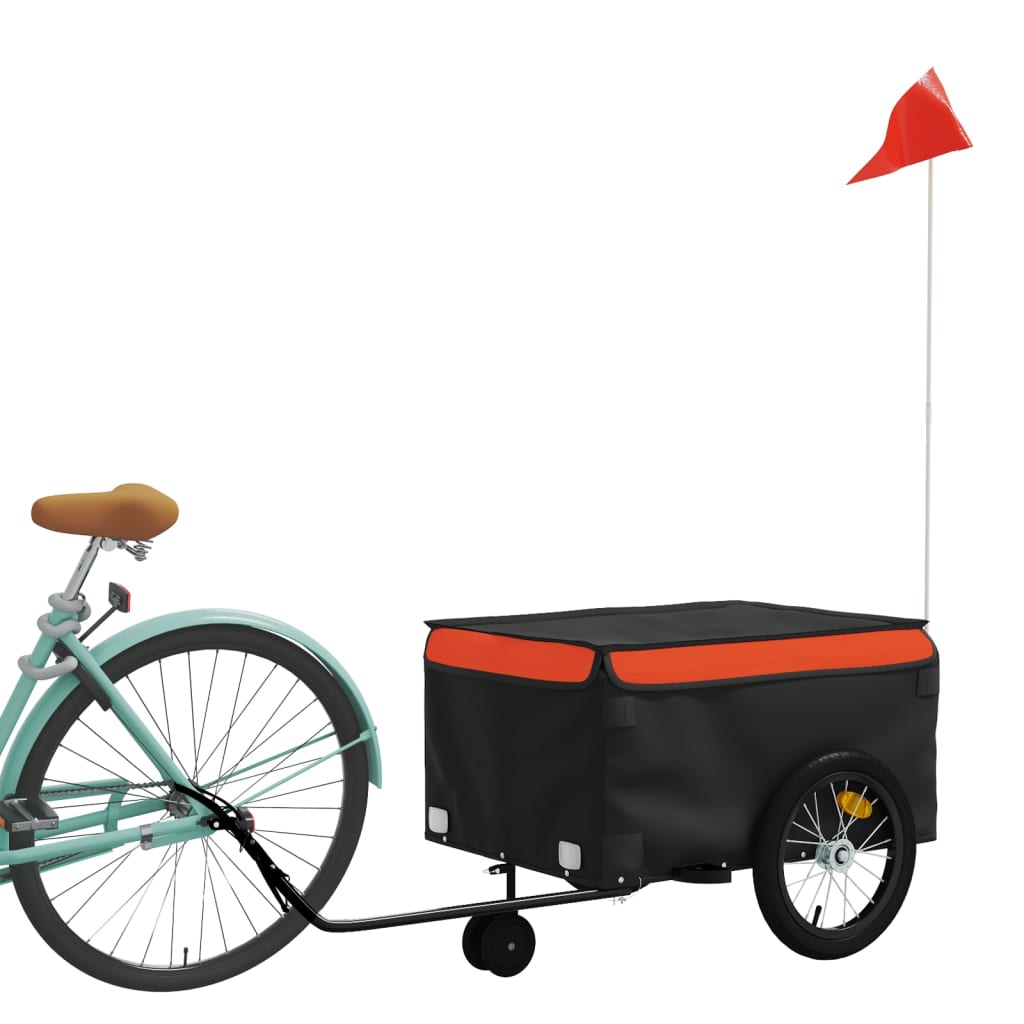 VidaXL Fahrradanhänger 45 kg Eisen schwarz und orange