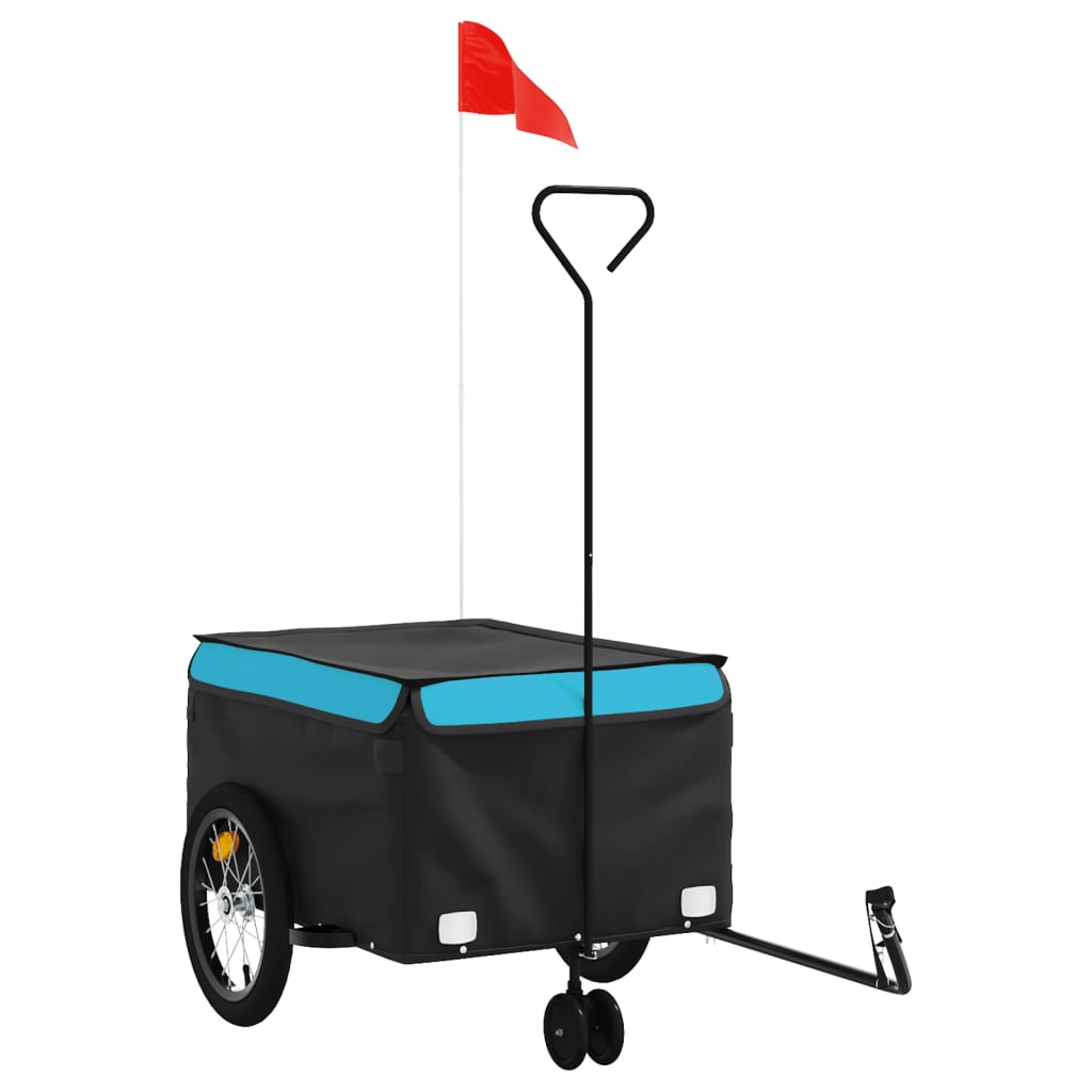 Vidaxl Bicycle Trailer 45 kg de fer noir et bleu