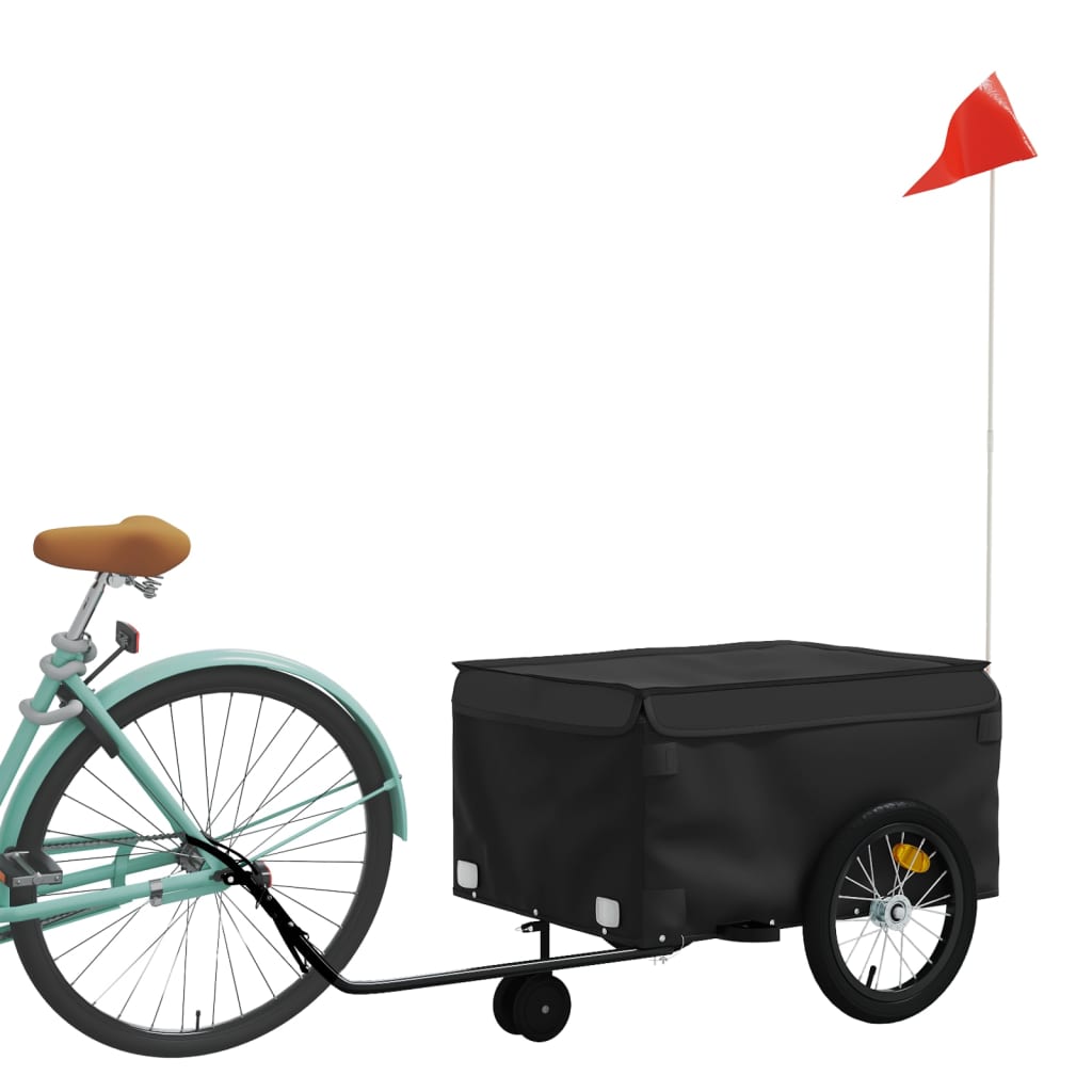VidaXL Fahrradanhänger 45 kg Eisen schwarz