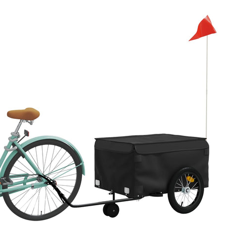 VidaXL Fahrradanhänger 45 kg Eisen schwarz