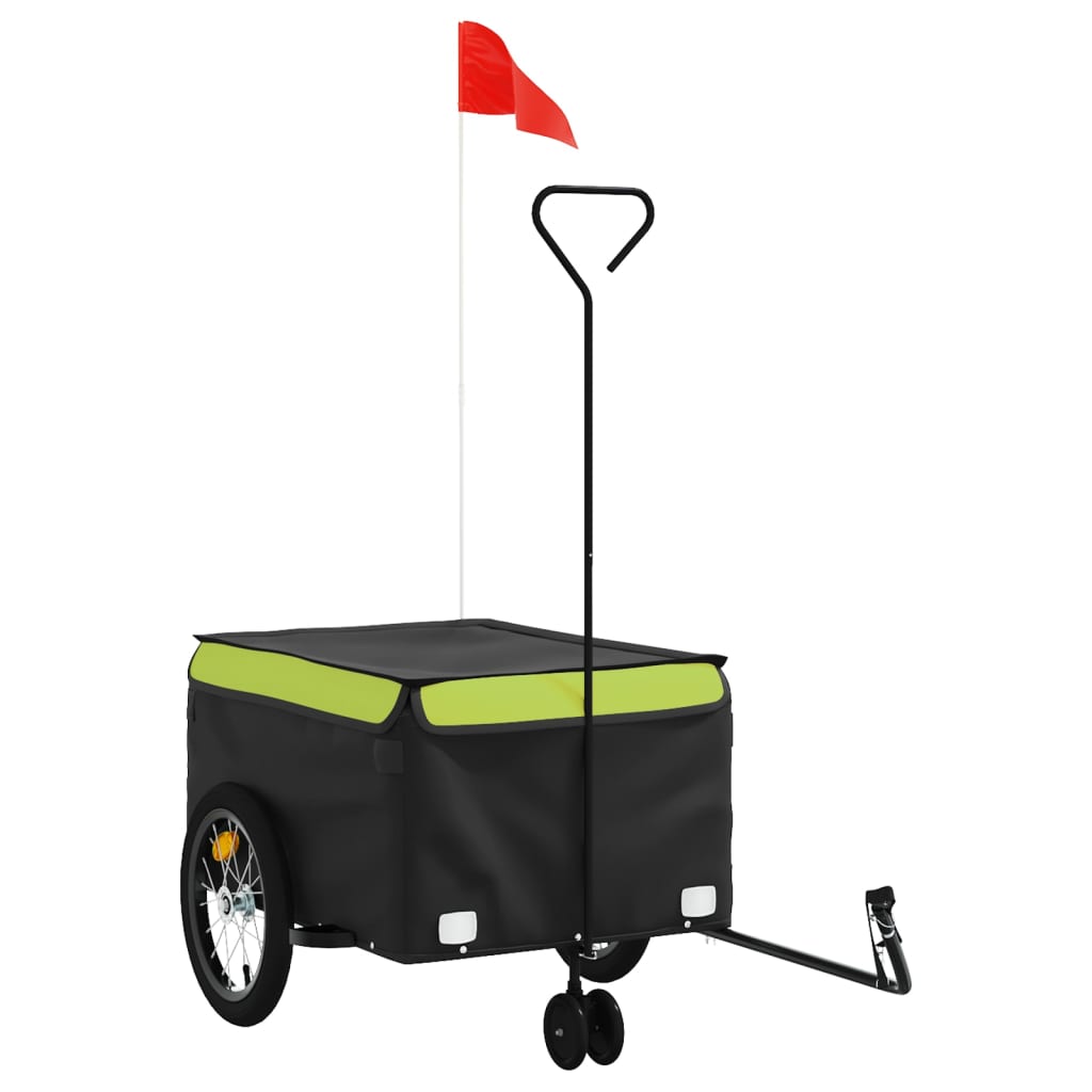 TRAILER VIDAXL BICYCLE 45 kg di ferro nero e verde