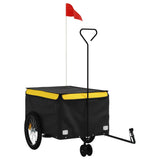 Vidaxl bicycle trailer 45 kg iron black and yellow