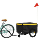 Vidaxl bicycle trailer 45 kg iron black and yellow