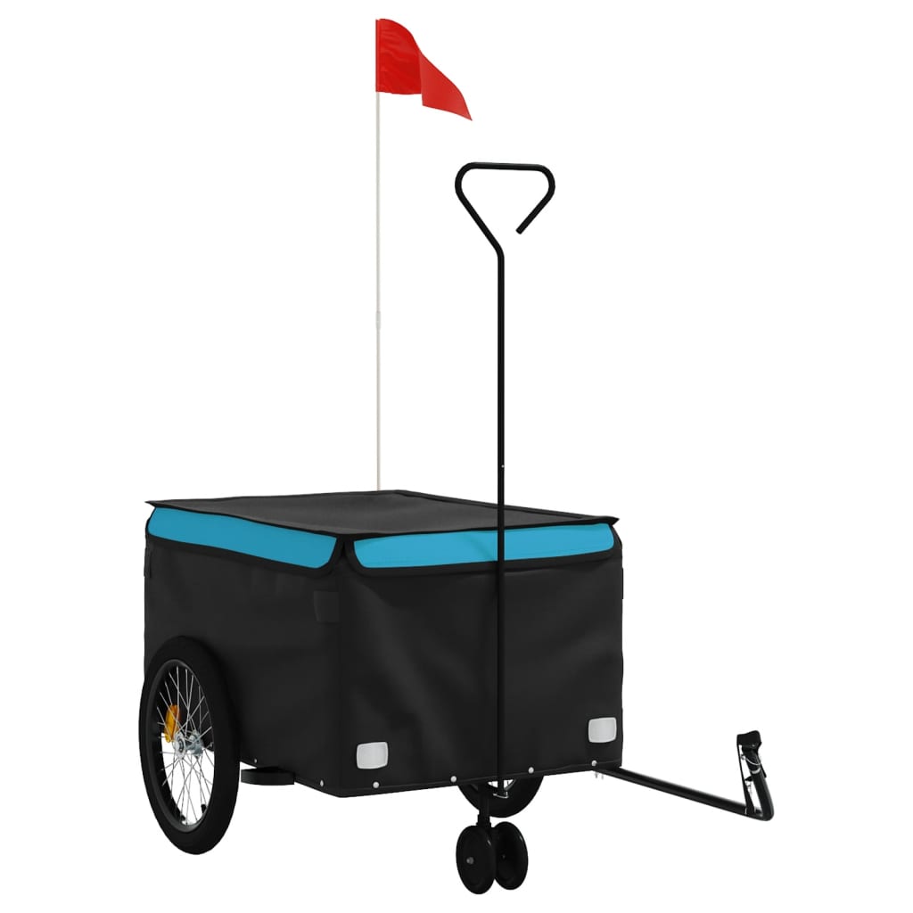 VidaXL Fahrradanhänger 45 kg Eisen schwarz und blau