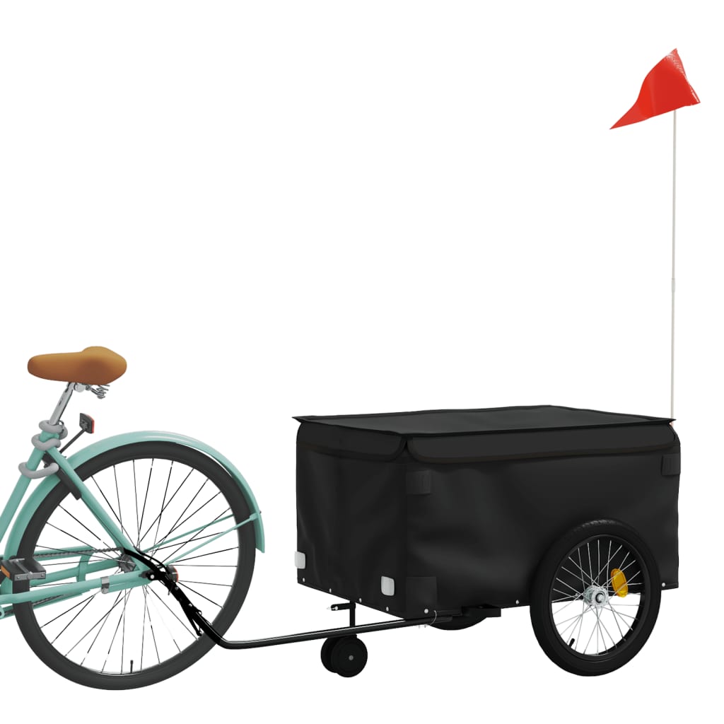 VidaXL Fahrradanhänger 45 kg Eisen schwarz