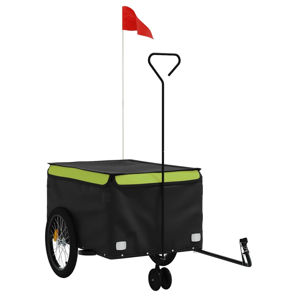 Vidaxl Bicycle Trailer 45 kg Iron Black and Green