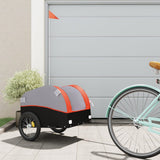 Vidaxl Bicycle Trailer 30 kg di ferro nero e arancione