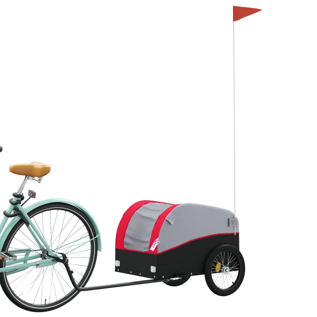 VidaXL Fahrradanhänger 30 kg Eisen schwarz und rot