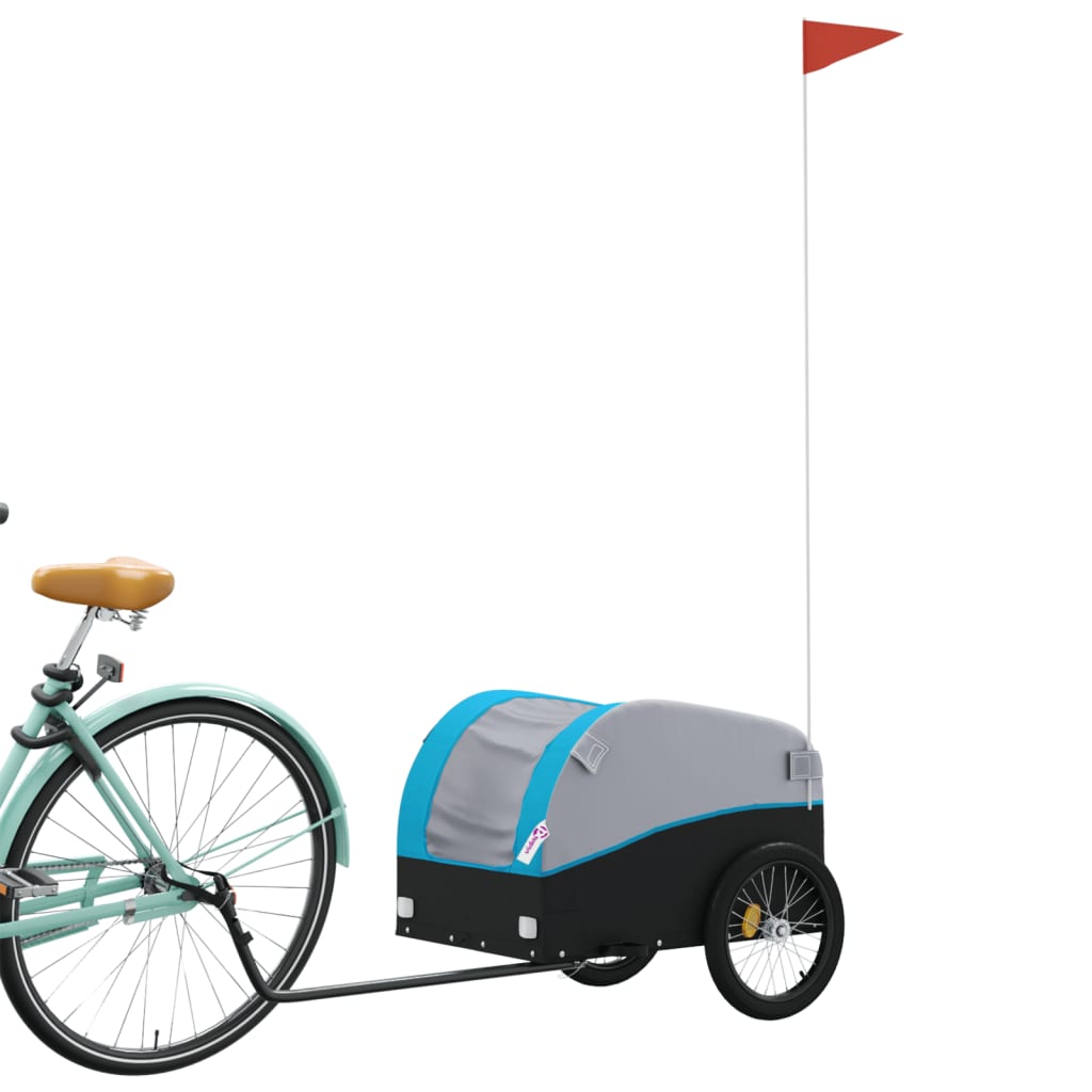 Vidaxl bicycle trailer 30 kg iron black and blue