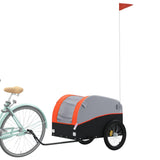 Vidaxl bicycle trailer 45 kg iron black and orange