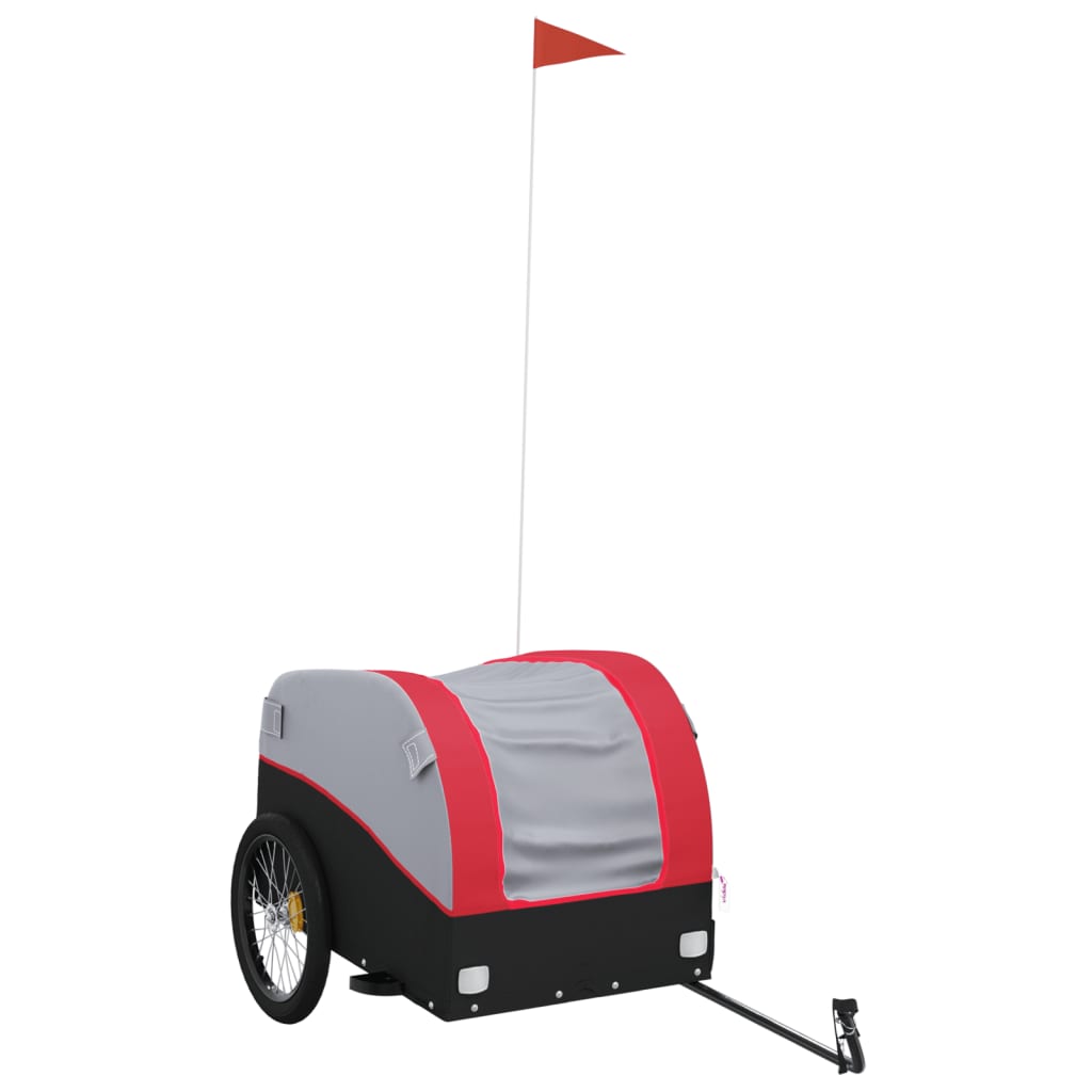 Vidaxl Bicycle Trailer 45 kg de fer noir et rouge