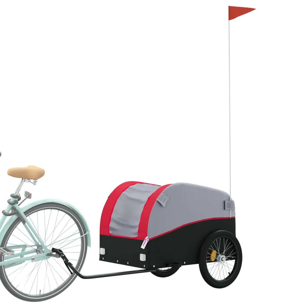 Vidaxl Bicycle Trailer 45 kg Iron Black and Red