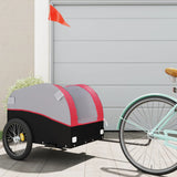 Vidaxl Bicycle Trailer 45 kg de fer noir et rouge