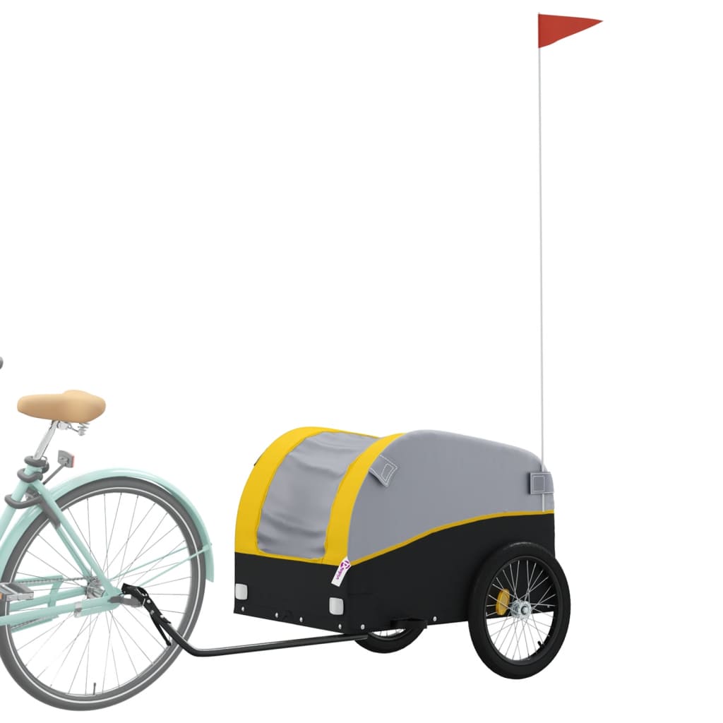 Vidaxl Bicycle Trailer 45 kg železa černá a žlutá