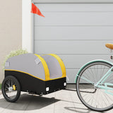 Vidaxl fietstrailer 45 kg ijzer zwart en geel