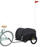 Vidaxl fietstrailer 45 kg ijzer zwart