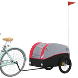 Vidaxl Bicycle Trailer 45 kg de fer noir et rouge