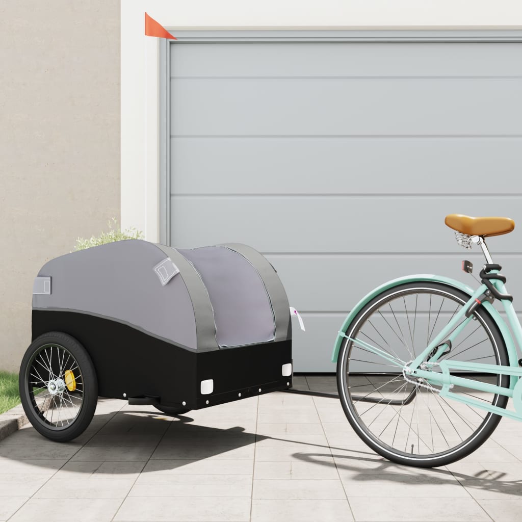 BIDAXL BICYCLE TRAILER 45 kg järnsvart och grå