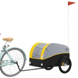 Vidaxl bicycle trailer 45 kg iron black and yellow