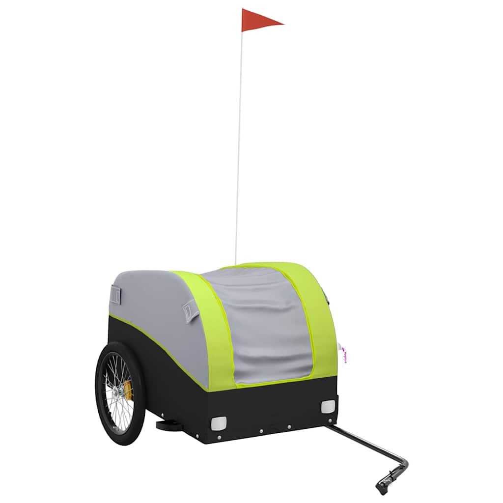 Vidaxl Fahrradanhänger 45 kg Eisen schwarz und grün