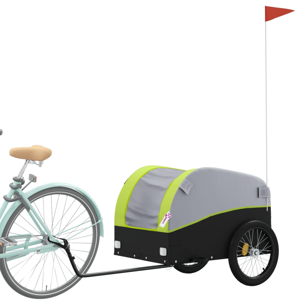 TRAILER VIDAXL BICYCLE 45 kg di ferro nero e verde