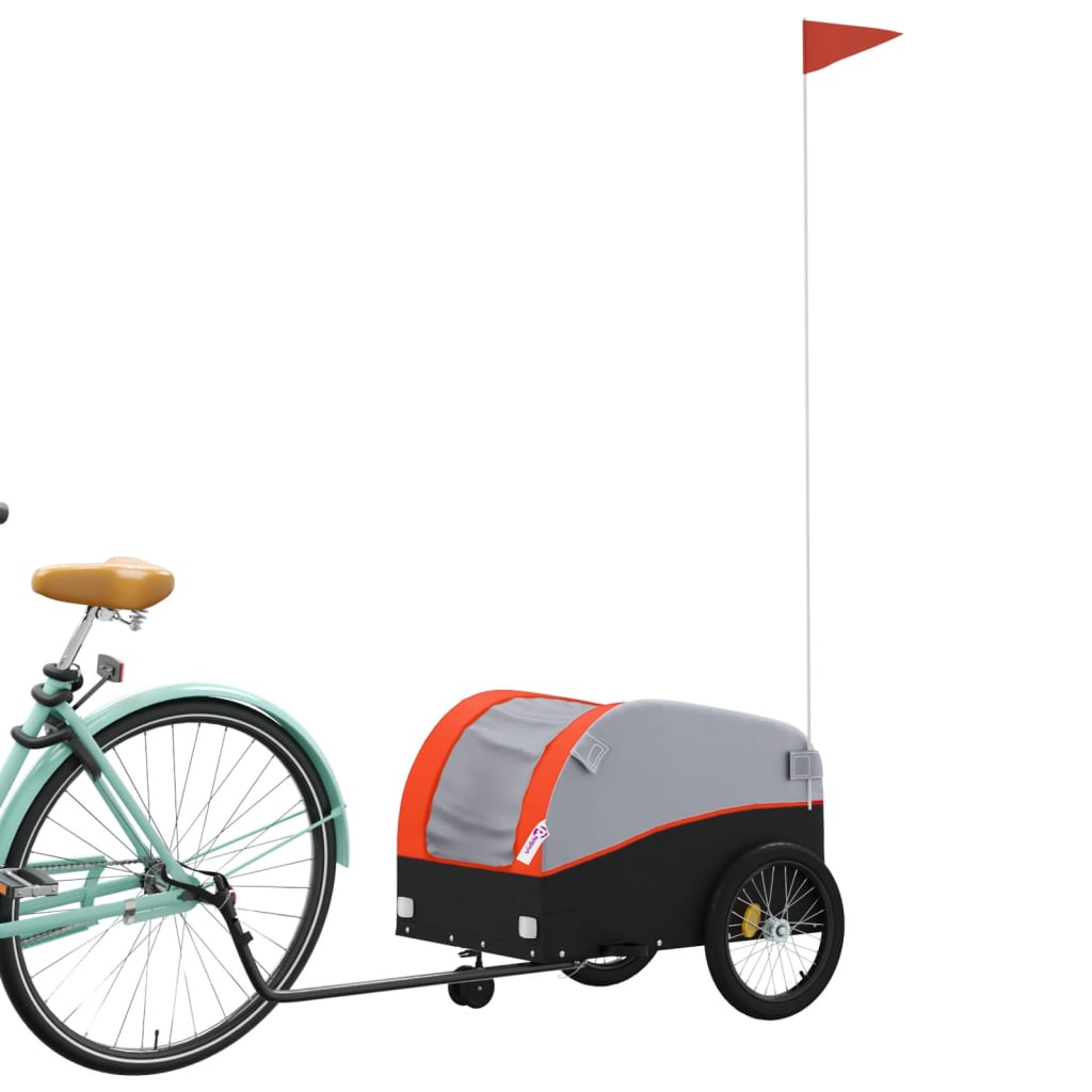 Vidaxl Voice Trailer 30 kg Eisen schwaarz an orange