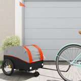 VidaXL Fahrradanhänger 30 kg Eisen schwarz und orange