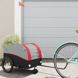 VidaXL Fahrradanhänger 30 kg Eisen schwarz und rot