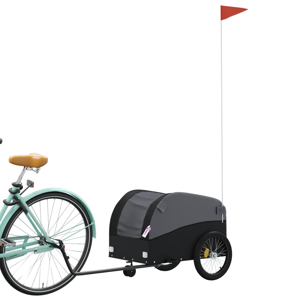 VidaXL Fahrradanhänger 30 kg Eisen schwarz