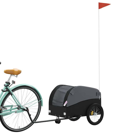VidaXL Fahrradanhänger 30 kg Eisen schwarz