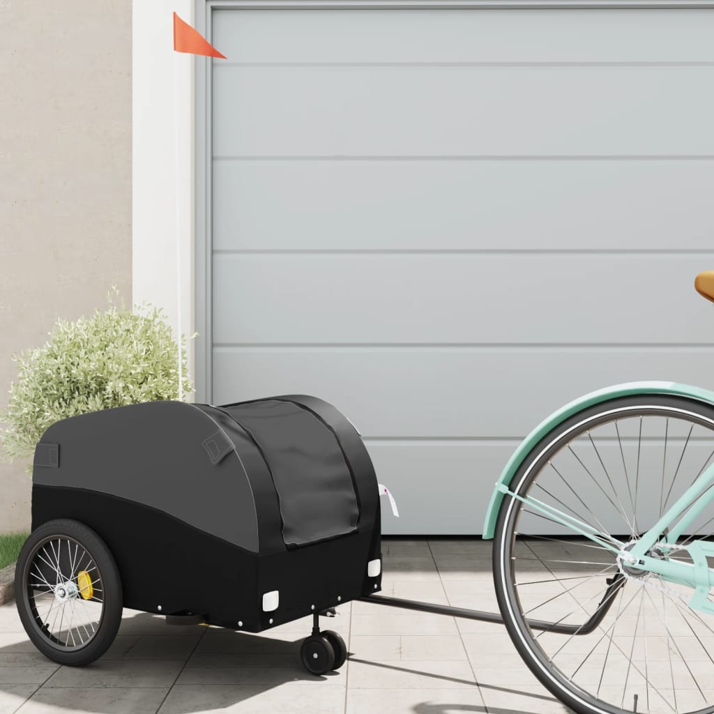 Vidaxl Bicycle Trailer 30 kg Iron Black