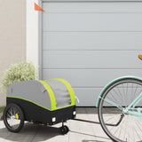 Vidaxl Bicycle Trailer 30 kg de fer noir et vert