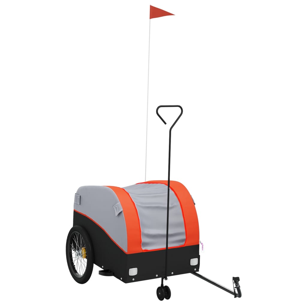 VidaXL Fahrradanhänger 45 kg Eisen schwarz und orange
