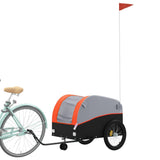VidaXL Fahrradanhänger 45 kg Eisen schwarz und orange