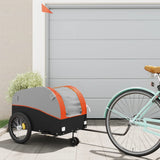 Vidaxl cykeltrailer 45 kg jern sort og orange