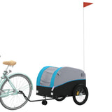 VidaXL Fahrradanhänger 45 kg Eisen schwarz und blau