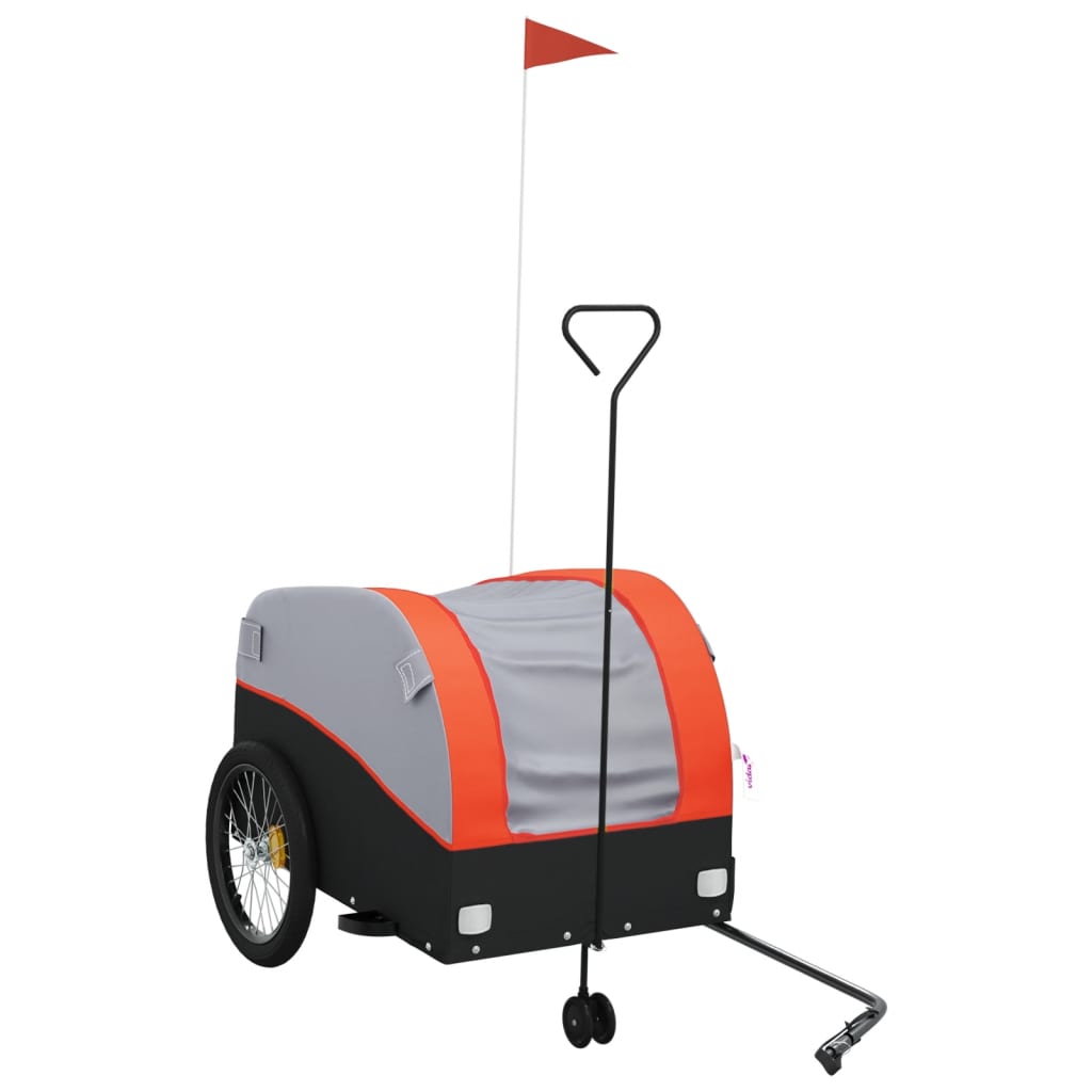 VidaXL Fahrradanhänger 45 kg Eisen schwarz und orange