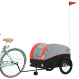 Trailer Vidaxl Bicycle 45 kg di ferro nero e arancione