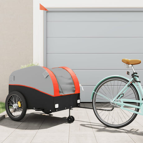 VidaXL Fahrradanhänger 45 kg Eisen schwarz und orange