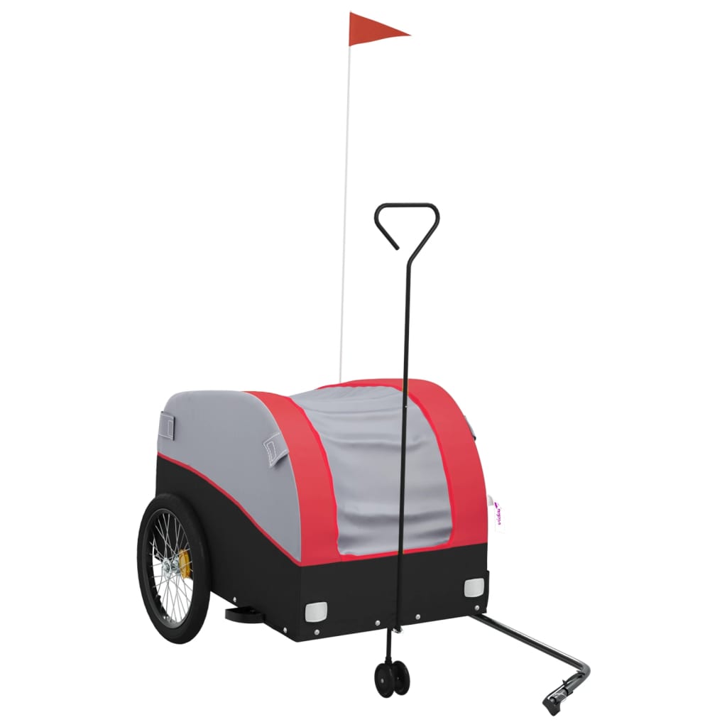 Vidaxl Bicycle Trailer 45 kg de fer noir et rouge