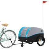 VidaXL Fahrradanhänger 45 kg Eisen schwarz und blau