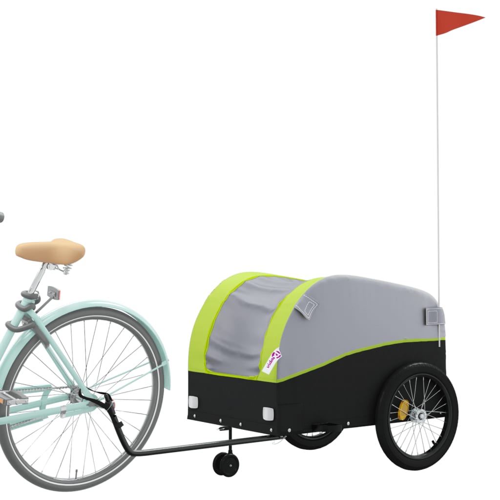 Vidaxl cykeltrailer 45 kg jern sort og grøn