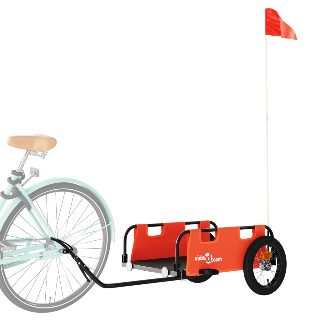 Vidaxl Bicycle Trailer Oxford Fabric and Iron Orange