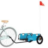 Vidaxl Bicycle Trailer Tessuto Oxford e blu di ferro