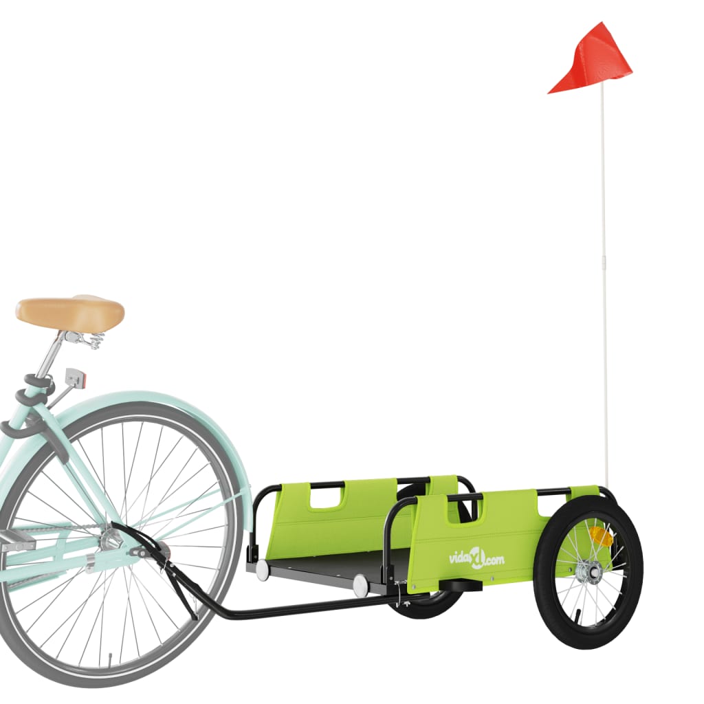 Vidaxl Bicycle Trailer Oxford Fabric a Iron Green