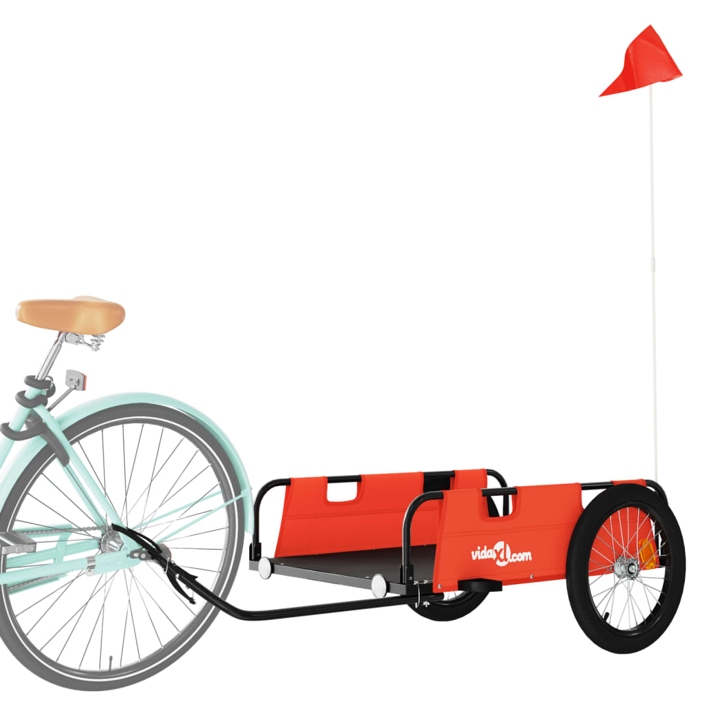 Vidaxl Bicycle Trailer Tessuto Oxford e Orange di ferro