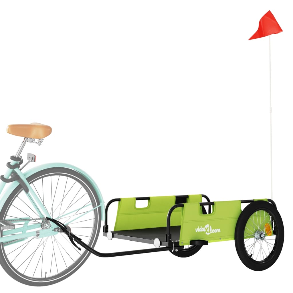 Vidaxl Bicycle Trailer Tessuto Oxford e Green di ferro