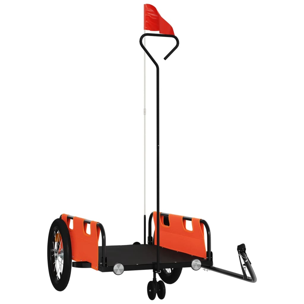 Vidaxl Fahrradanhänger Oxford-Stoff und Eisenorange