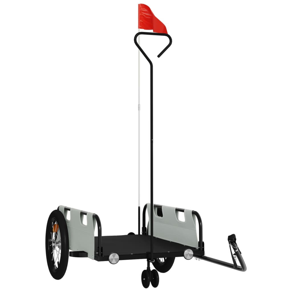 Vidaxl Fahrradanhänger Oxford-Stoff und Eisengrau